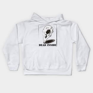 Dead Inside Bird Skull Design Kids Hoodie